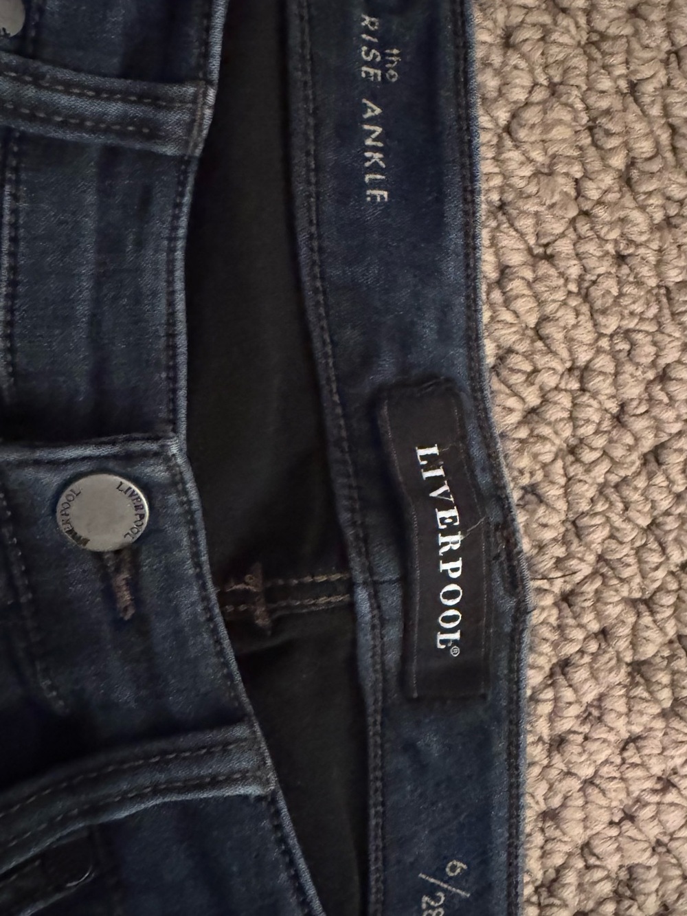Liverpool Dark Blue Rise Ankle Skinny Jeans